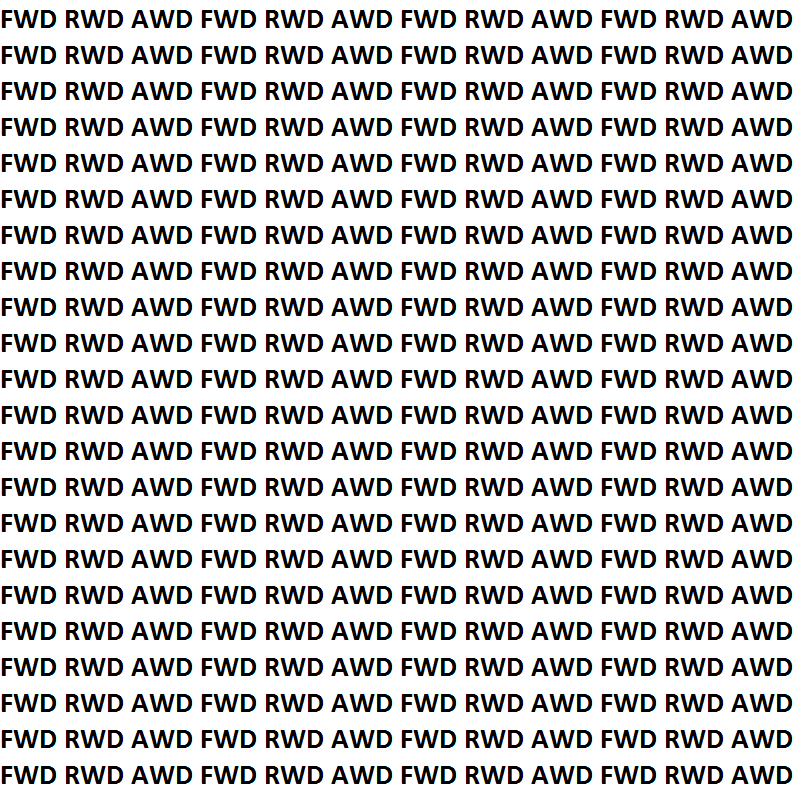 Illustration for article titled FWD RWD AWD